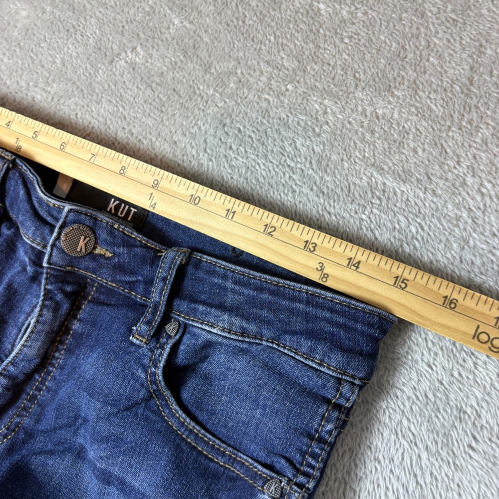 Kut from the Kloth Jeans Women 6 (Fits 30x30) Mia Toothpick Skinny Faded Whisker - Picture 6 of 11